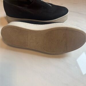 Black suede Vince slip-on sneaker. Size 7.5.